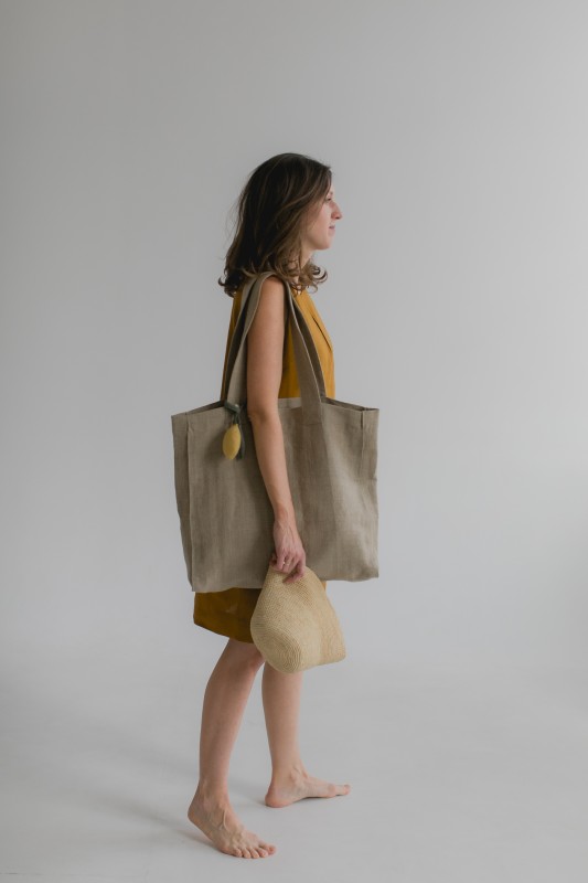 Lniana torba shopper